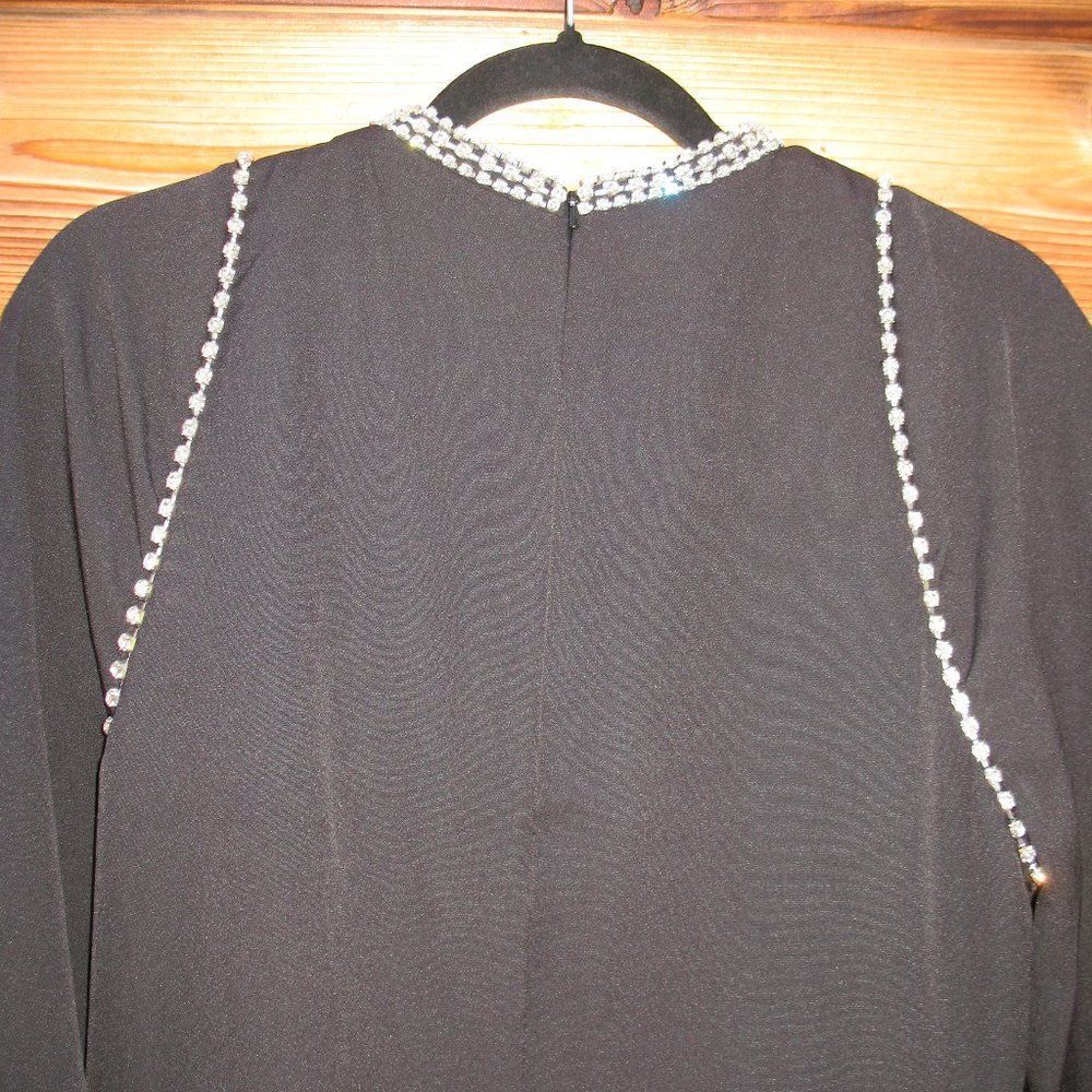 Mac Duggal 26612 Womens Raglan Long Sleeve Black Gown Dress - Picture 10 of 16